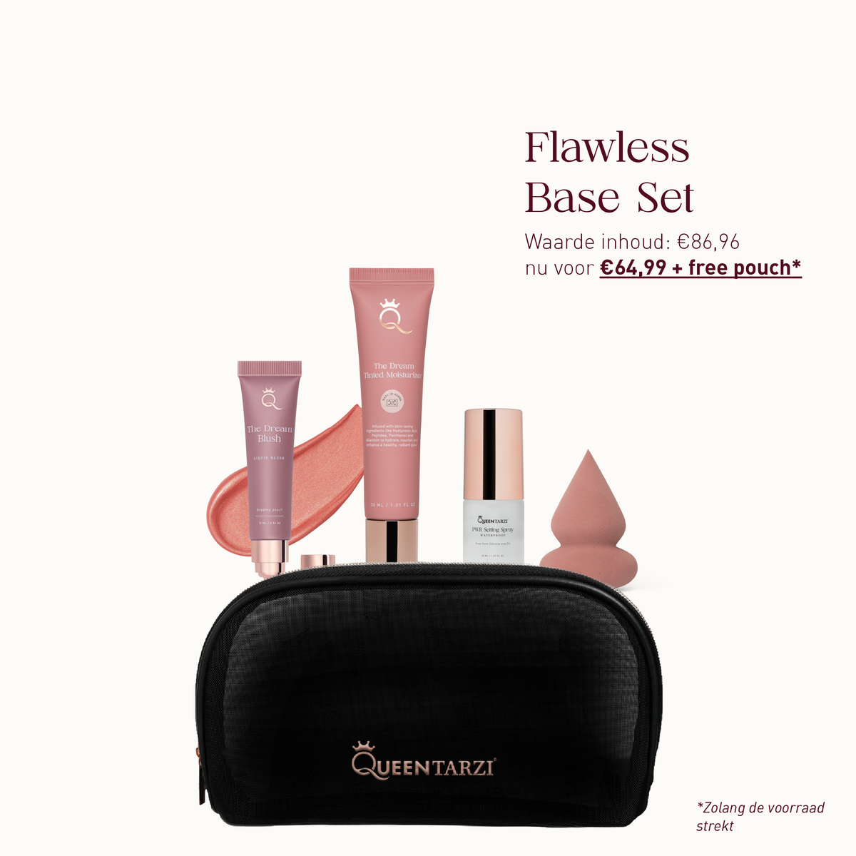 Flawless Base Set: Tinted Moisturizer, Blush, Mini Setting Spray & Sponge